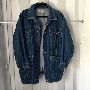 Filippo Totti Vintage 80's Denim Long Hong Kong Y2K Oversized Jean Jacket S